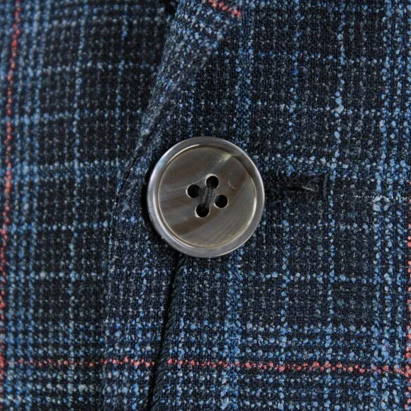 Cardinal of Canada NWT Wool Blend Sport Coat Size 40S US In Blue w/ Coral Plaid